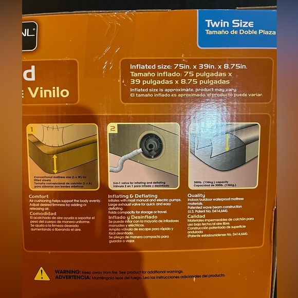 Ozark Trail New in Box Inflatable Air Mattress. Twin Size. Vinyl. Camping Bed. - Picture 7 of 7